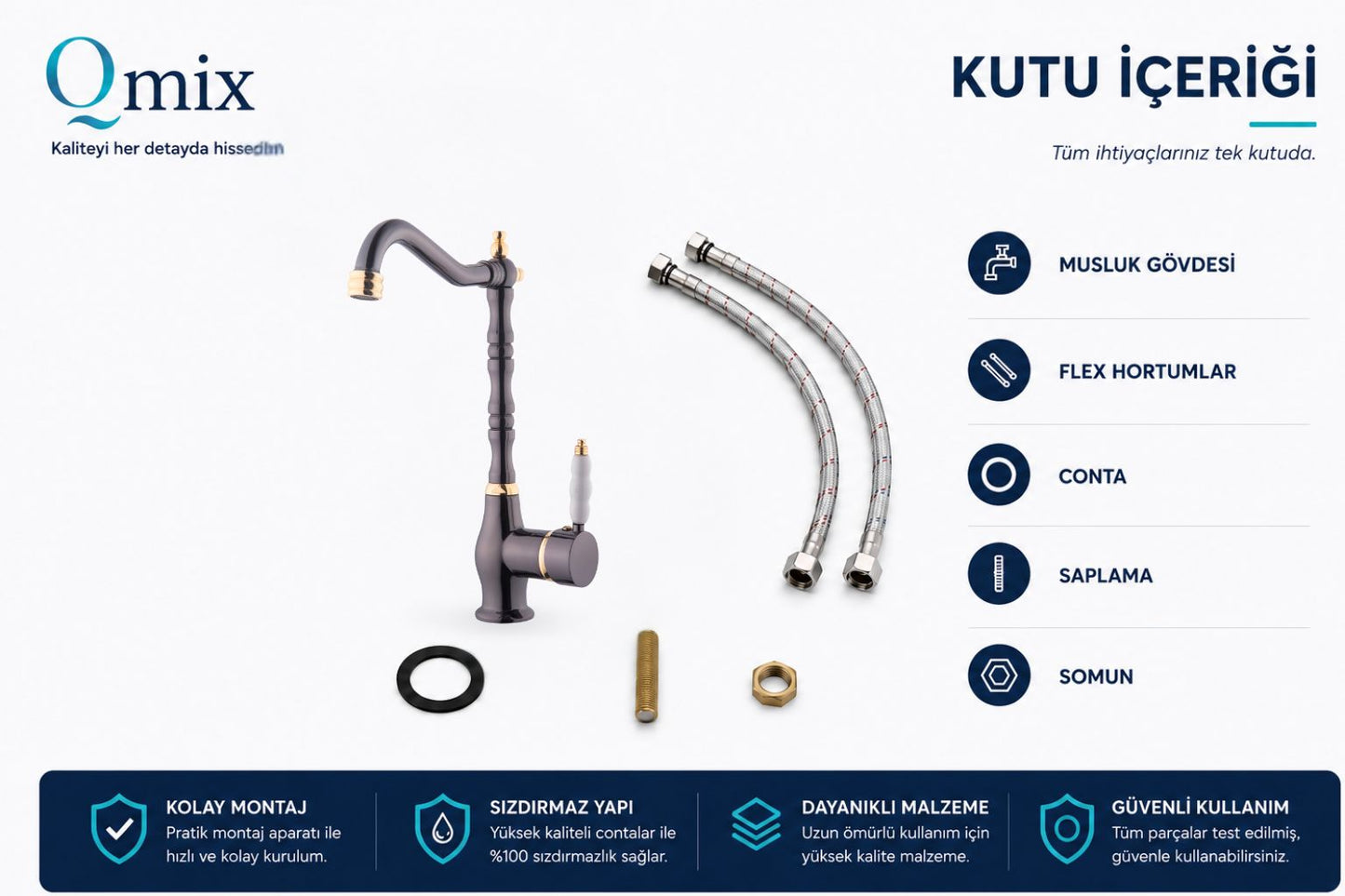 RUSTİK MUTFAK BATARYASI-FÜME,GOLD